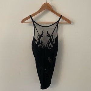 Thistle and Spire Smokin Mirrors bodysuit, black ***defect